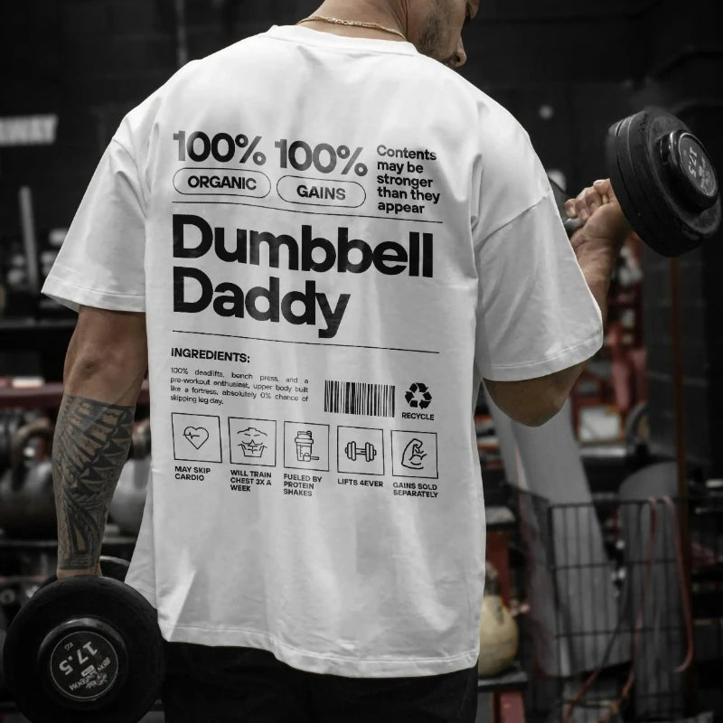 Gym T-shirt, Men's and Women's Gym Training T-shirt, Dumbbell T-shirt, Cool Gym T-shirt, Cotton Comfortable Fashion Top