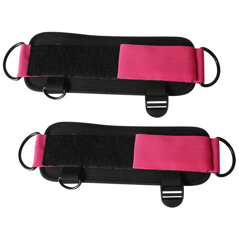 Padded Ankle Strap Fitness Machine, D-Ring, Leg, Butt, Cuffs Exercises, Sport Gym Workout, Weights Cable, Home Gym Equipment
