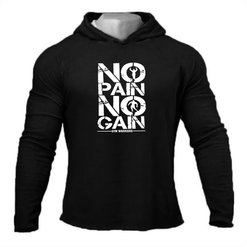 Mens Hooded T Shirt Autumn Slim Fit Hoodie Long Sleeve T-shirt Men Sports Running Shirt Gym Bodybuilding Tee Tops Fitness tshirt