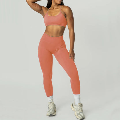 2PCS Dimpact Cross Yoga Set Sports Bra Shorts Workout Legging Outfit Seamless Fitness Women Gym Clothes XP389