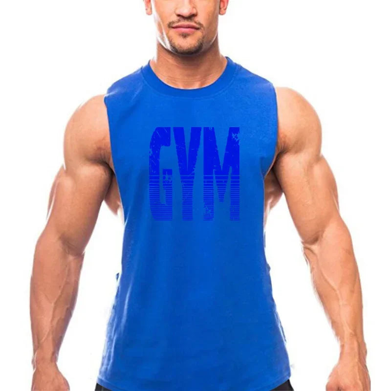 Gym Clothing Cut Off Singlets Mens Tank Tops Letters Print Muscle Sleeveless Shirt Bodybuilding and Fitness Mens Side Open Vests
