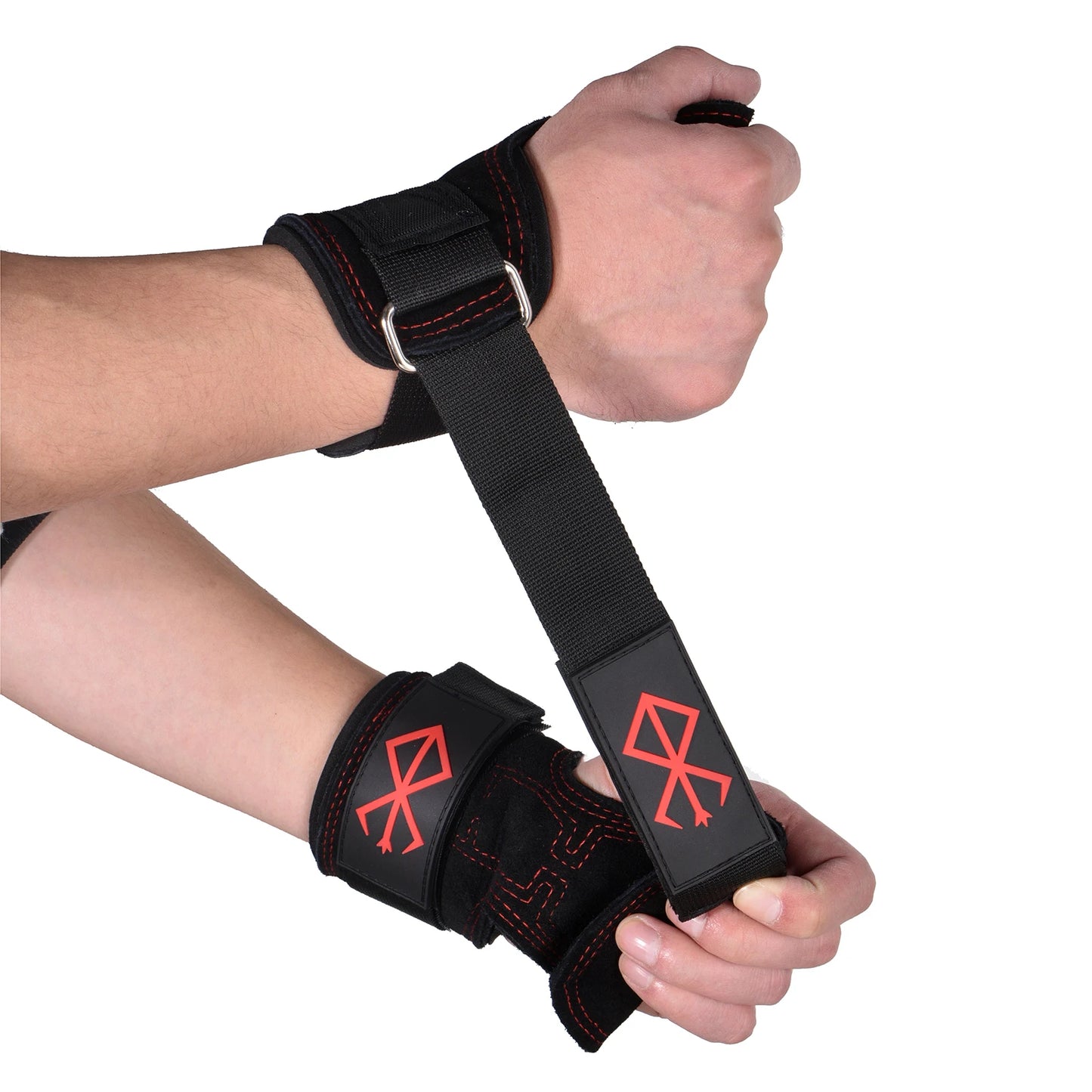 Lifting Wrist Strap, Double Leather Weightlifting Wrist Straps for Gym Strength Training, Neoprene Padded Wrist Wraps - for Men