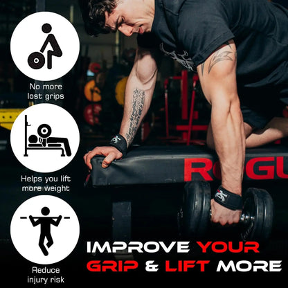 Padded Weight Lifting Wrist Straps for Deadlifts and Gym Workouts, Anti-Slip Support for Men and Women