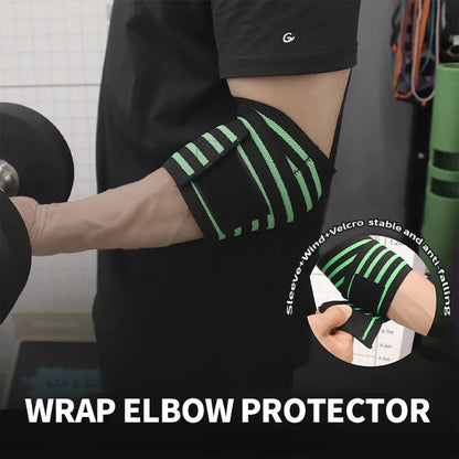 Adjustable Elbow Support Brace for Weightlifting – Compression Wrap with Straps for Gym Training, Arm Fatigue Relief, and Joint