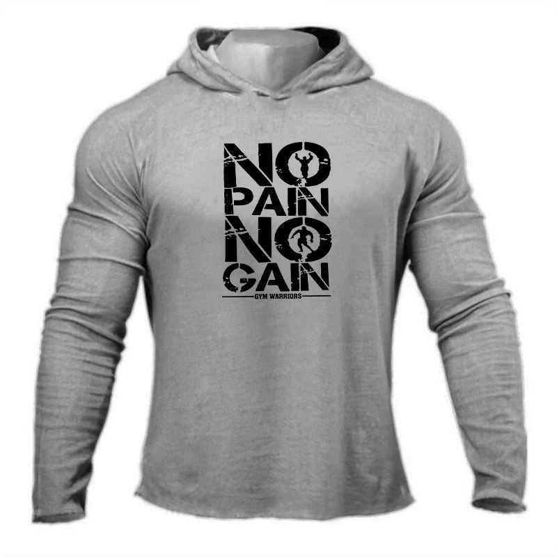 Mens Hooded T Shirt Autumn Slim Fit Hoodie Long Sleeve T-shirt Men Sports Running Shirt Gym Bodybuilding Tee Tops Fitness tshirt