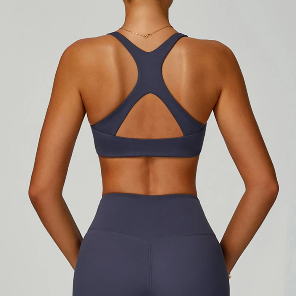 Sports Bra With Hollow Back Tight Fitting Gym Vest Women Clothes High-Strength Yoga Bra Shockproof Breathable Sport Underwear