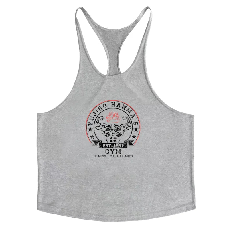 Gym Men's Stringer Muscle Vest – I-Back Bodybuilding Tank Top, 2025 Sleeveless Cotton Undershirt Fitness Training Wear