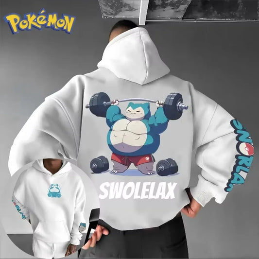 Men's New Pokémon Hoodie Snorlax Gym Training Printed Top Men's and Women's Autumn/Winter Harajuku Large Size Casual Sweater Top