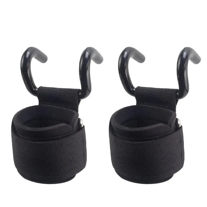 2/1PC Weight Lifting Hook Grips with Wrist Wraps Gym Hand-Bar Wrist Strap Fitness Hook Weight Strap Pull-Ups Power Lift Gloves