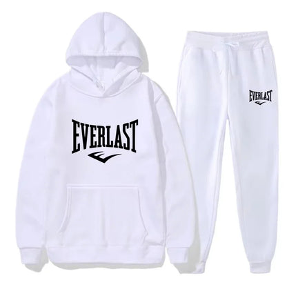 Men's EVERLAST Sportswear Fitness Gym Clothing Running Set Sportswear Straps Autumn_Winter Hoodie Set New Style clothes for men