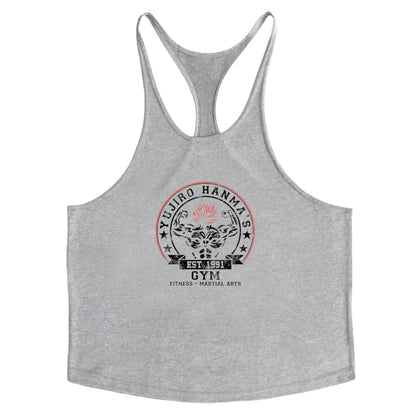 Gym Men's Stringer Muscle Vest – I-Back Bodybuilding Tank Top, 2025 Sleeveless Cotton Undershirt Fitness Training Wear