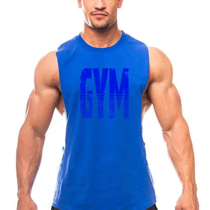 Gym Clothing Cut Off Singlets Mens Tank Tops Letters Print Muscle Sleeveless Shirt Bodybuilding and Fitness Mens Side Open Vests