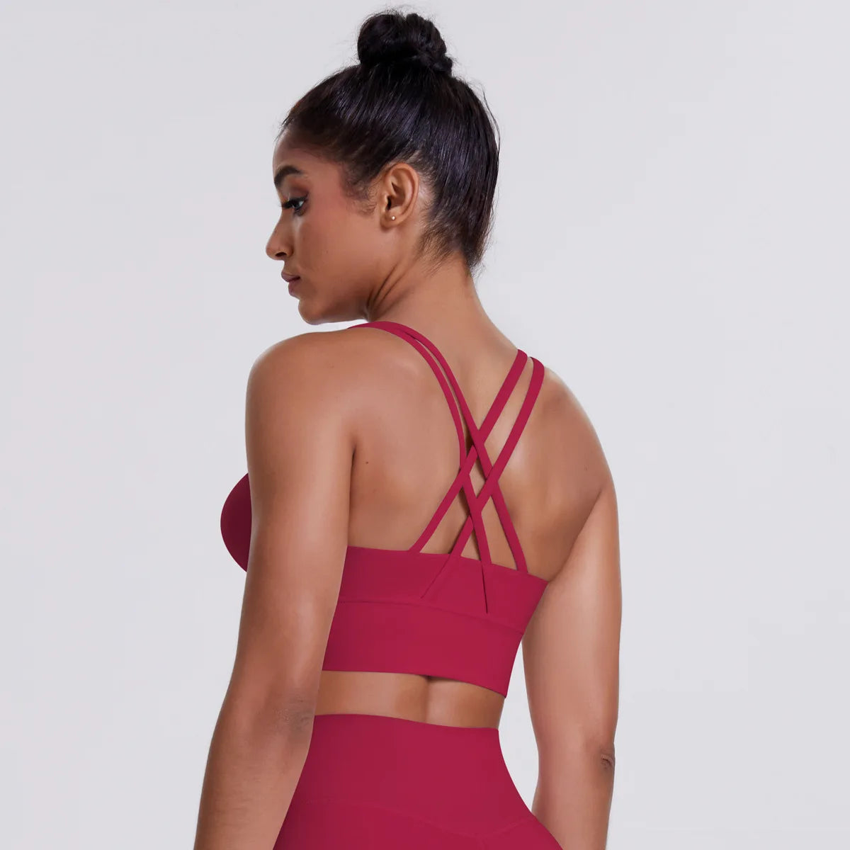 Una-Shop Crossed Back Yoga Bras for Women Gym Quick Dry Sports Underwear Fitness Push Up Workout Clothes Sportswear Tank Top