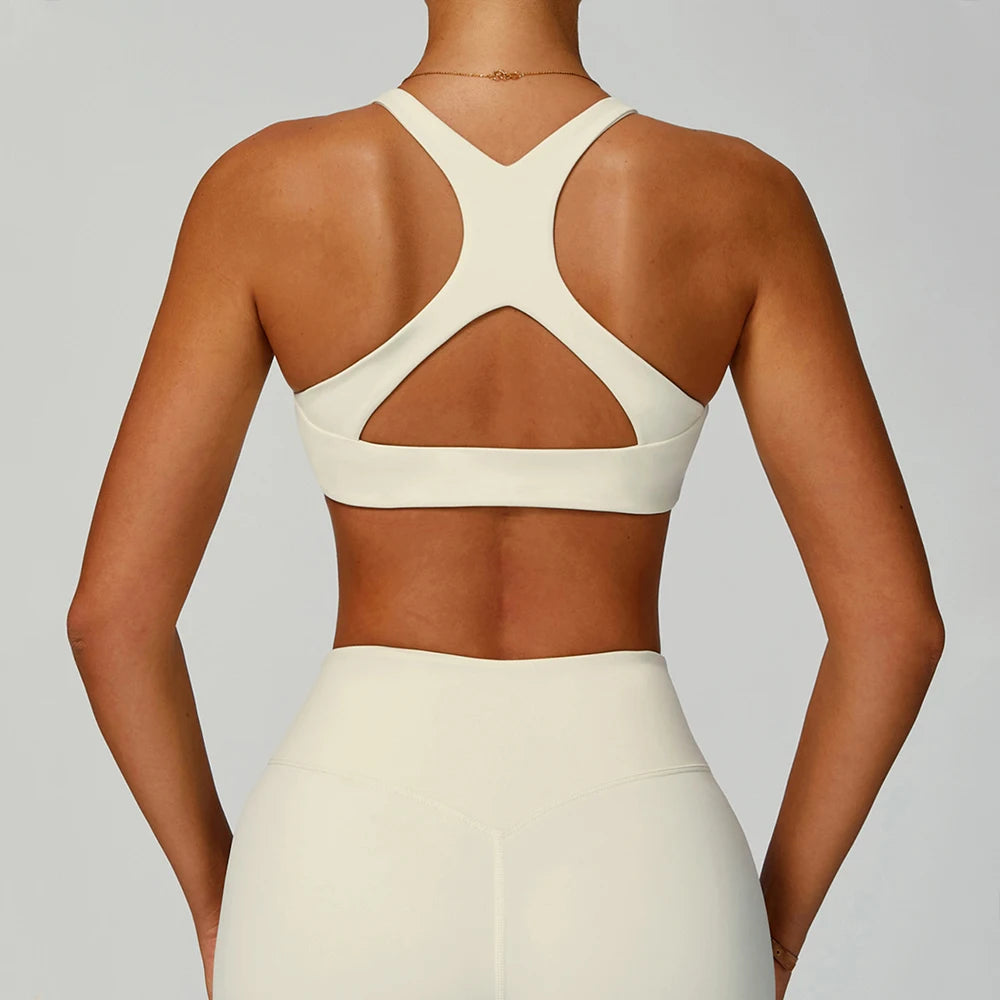 Sports Bra With Hollow Back Tight Fitting Gym Vest Women Clothes High-Strength Yoga Bra Shockproof Breathable Sport Underwear