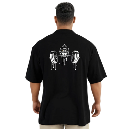 Men's Gym Fitness T-Shirt Summer 100% Cotton T-shirt Barbell Printing Short Sleeves Oversized Running Bodybuilding Sports Wear