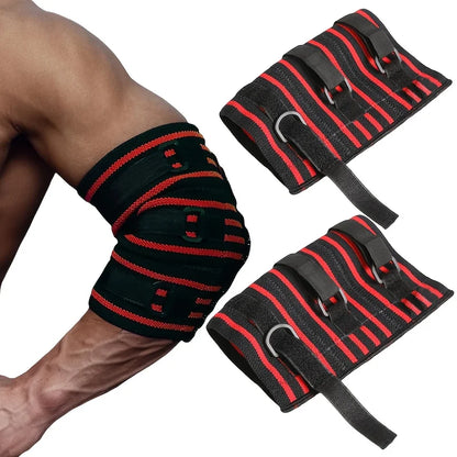 3-Section Segmented Elbow Sleeves for Weightlifting Strength Elbow Sleeves Gym Adjustable Elbow Wrap for Deadlift Powerlifting