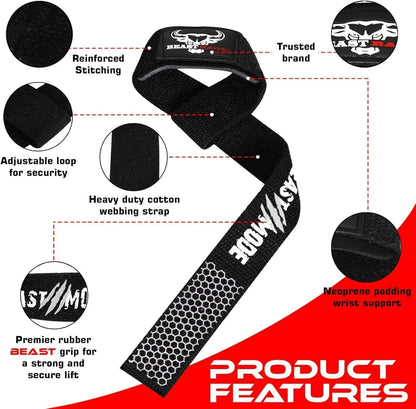 Padded Weight Lifting Wrist Straps for Deadlifts and Gym Workouts, Anti-Slip Support for Men and Women