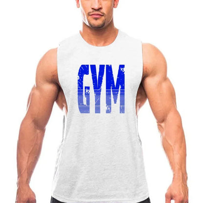Gym Clothing Cut Off Singlets Mens Tank Tops Letters Print Muscle Sleeveless Shirt Bodybuilding and Fitness Mens Side Open Vests