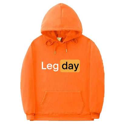 Funny Creativity Design Leg Day Fitness Workout Gym Graphic Hoodie Men Women Fashion Sweatshirt Male Fleece Cotton Loose Hoodies