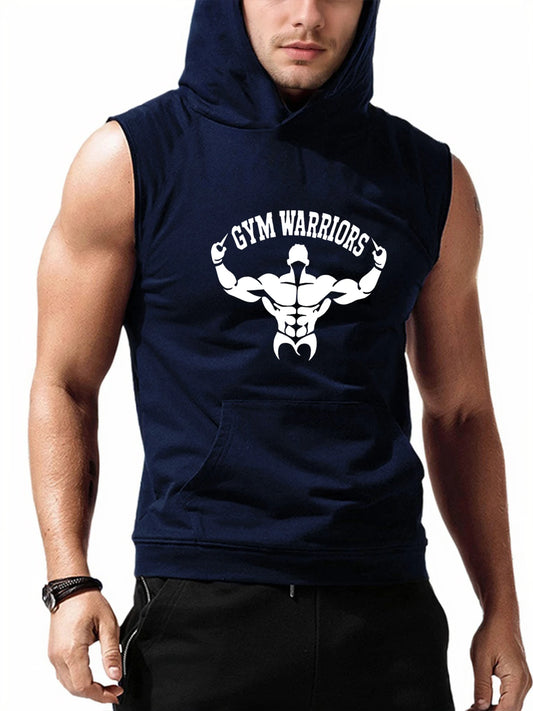 Men's Hooded Vests Bodybuilding Stringer Tank Tops Gym Clothing Sleeveless Shirt Summer Sports Singlets Workout Tanktop