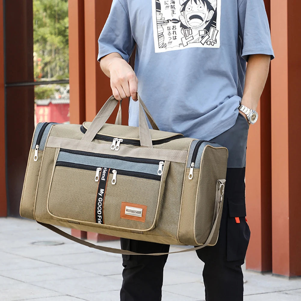 Oxford Portable Gym Bags Large Capacity Fitness Training Bag Waterproof Multifunctional Wear-resistant with Zipper for Men Women