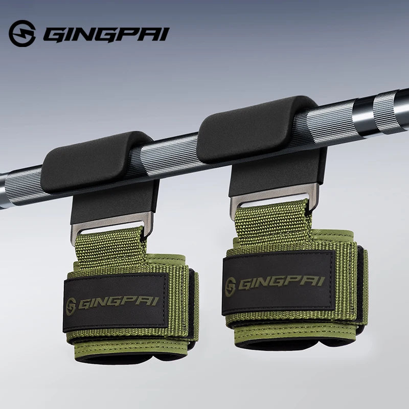 Weight Lifting Hook Grips with Wrist Wraps Gym Hand-Bar Wrist Strap Fitness Hook Weight Strap Pull-Ups Power Lifting Gloves