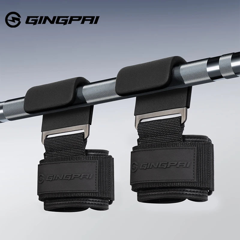 Weight Lifting Hook Grips with Wrist Wraps Gym Hand-Bar Wrist Strap Fitness Hook Weight Strap Pull-Ups Power Lifting Gloves