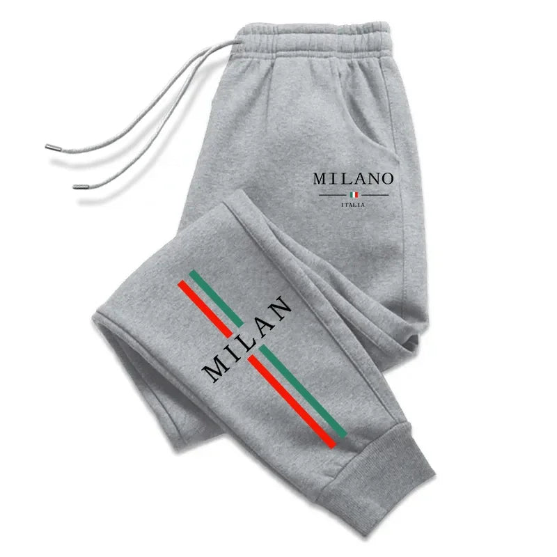 Men's Four Season Casual Sports Sweatpants Outdoor Running Wear Hot Sale Milan City Printed Jogger Pants Gym Fitness Trousers