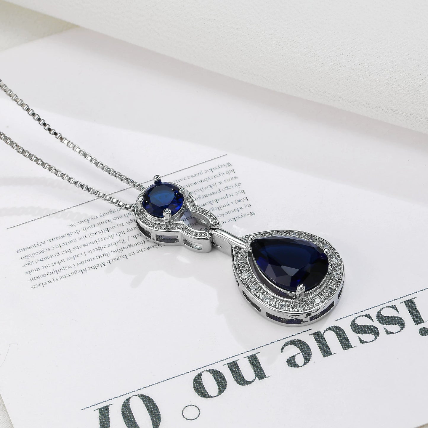 European and American Piano Shape Jeweled Earrings Blue Crystal