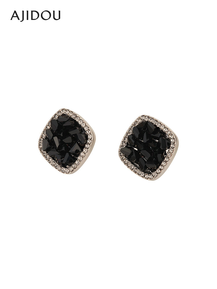 Vintage Geometric Earrings Rhinestone