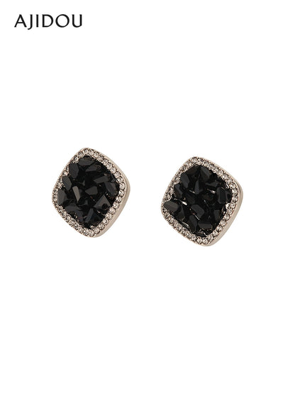 Vintage Geometric Earrings Rhinestone