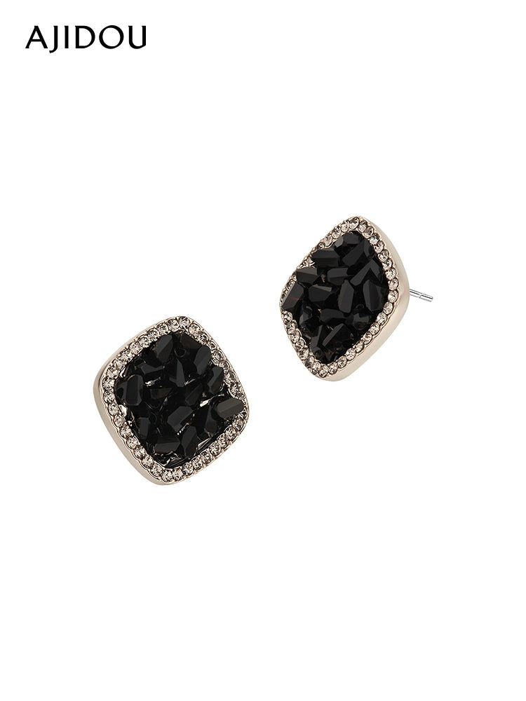 Vintage Geometric Earrings Rhinestone