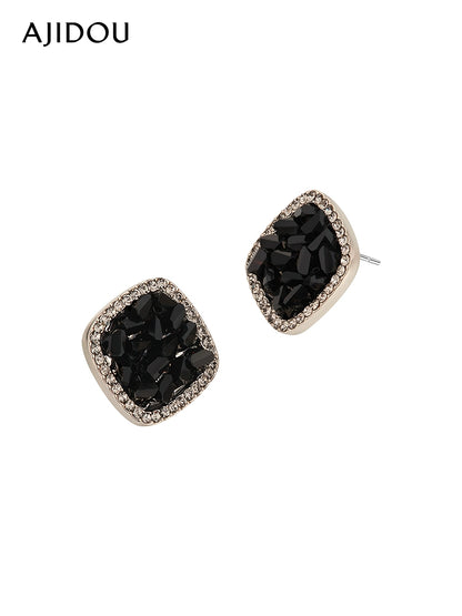 Vintage Geometric Earrings Rhinestone
