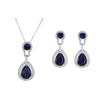 European and American Piano Shape Jeweled Earrings Blue Crystal