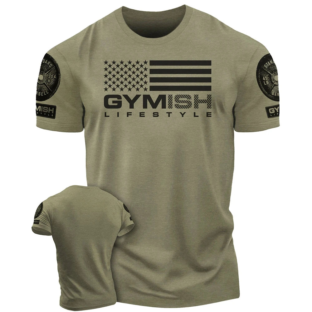 Men Gym Sportswear Muscle T-Shirt Top Fashion Gym Short Sleeve Outdoor Male Fitness Training Sports T-Shirts Casual Menswear