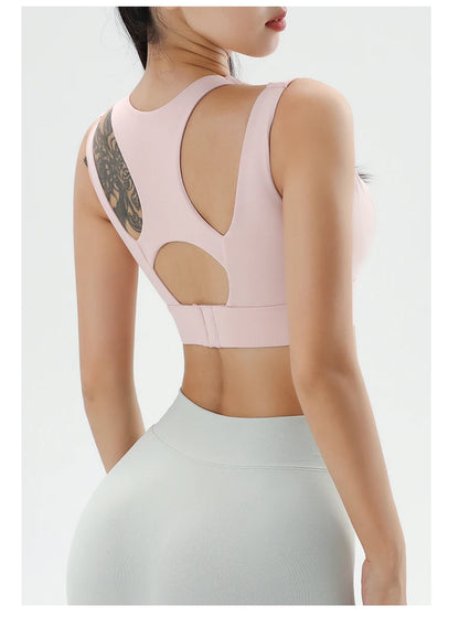 Women's Gym Fitness Underwear Gathering Shockproof Bra Outdoor Sportswear Breathable Yoga Bra Training Clothes Tops