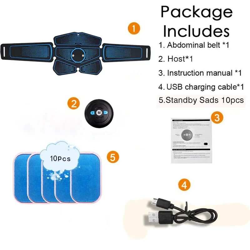 Eletroestimulador EMS Abdominal Muscle Stimulator Electric Massager Electrostimulation Hip Trainer Home Gym Fitness Equipment