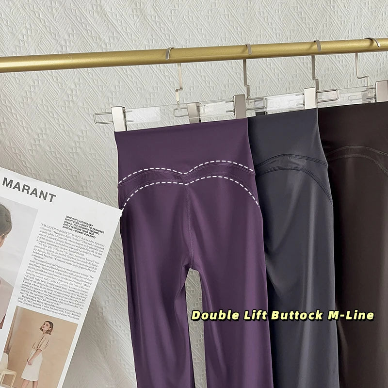 Women High Waisted Flared Yoga Pants Workout Gym Naked Feel Pilates Running Leggings Sport Trousers Comfortable Stylish Activewe