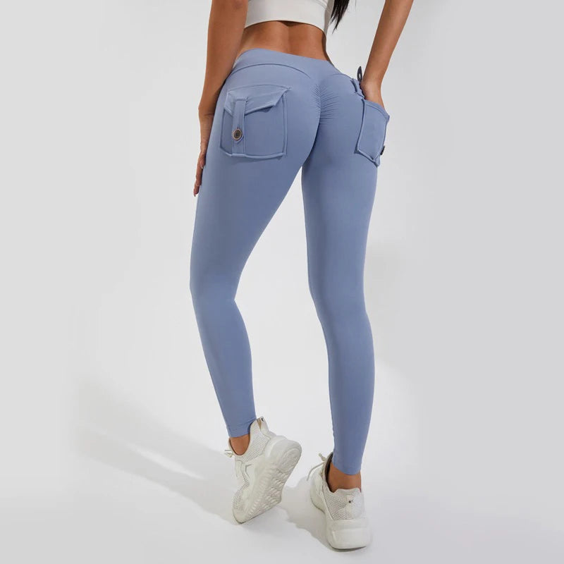 2026 Gym Leggings Women Pocket Bum High Waist Yoga Pants Shorts Tights Scrunch Booty Workout Legging Naked Active Wear XP89