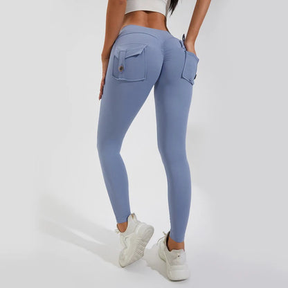 2026 Gym Leggings Women Pocket Bum High Waist Yoga Pants Shorts Tights Scrunch Booty Workout Legging Naked Active Wear XP89