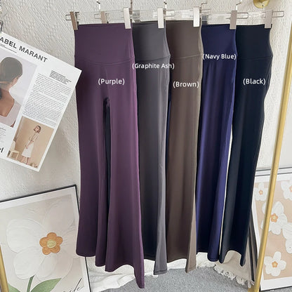 Women High Waisted Flared Yoga Pants Workout Gym Naked Feel Pilates Running Leggings Sport Trousers Comfortable Stylish Activewe