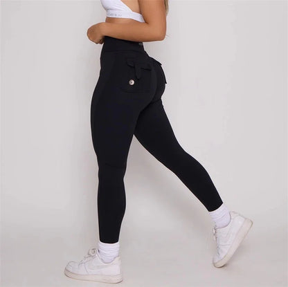 Women Bum Leggings 2025 Women High Waist Tights Pants Peach Hips with Pockets Women Workout Gym Leggings Yoga Pants