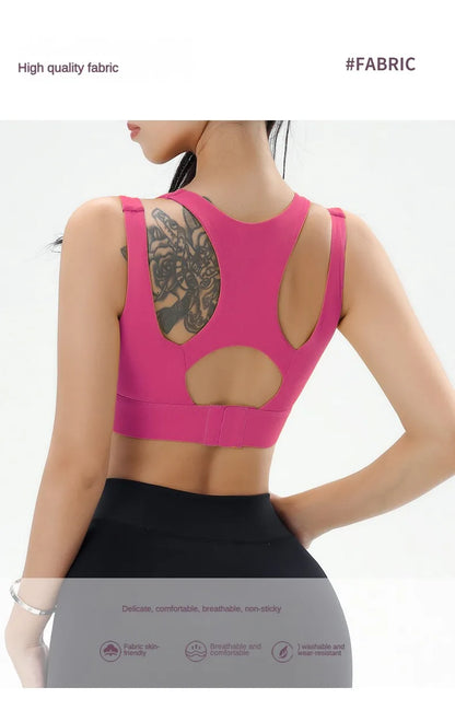 Women's Gym Fitness Underwear Gathering Shockproof Bra Outdoor Sportswear Breathable Yoga Bra Training Clothes Tops