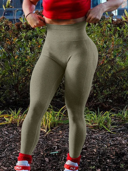 New Women Butt Lifting Yoga Leggings Elastic Workout High Waist Tummy Control Ruched Booty Pants Seamless Gym Compression Tights