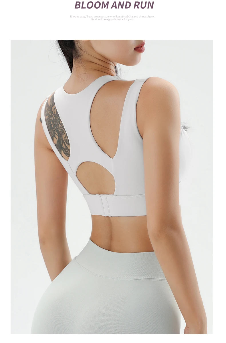 Women's Gym Fitness Underwear Gathering Shockproof Bra Outdoor Sportswear Breathable Yoga Bra Training Clothes Tops