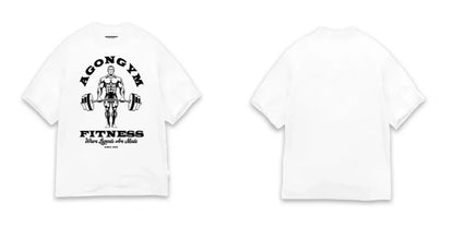 AGONGYM GYM Men's T-Shirt Fitness Sports Loose Fit Shirts Short Sleeve Printed Casual Runners Comfortable Cotton Tee Tops