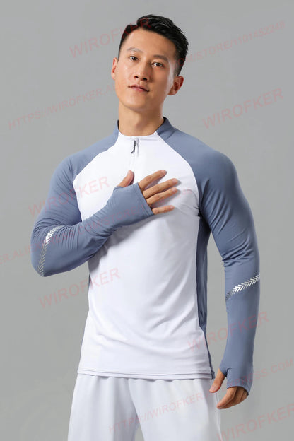 Athletic Pullovers Sport Shirt Men Fitness Training Tops Gym Casual Running Long Sleeve Male Outerwear Jogging Sport Clothing