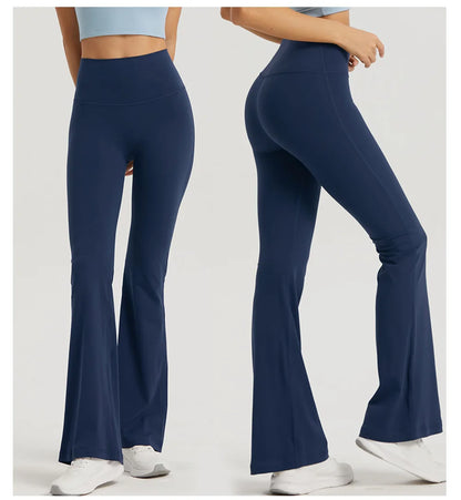 Women Wide-leg Pants Gym Ladies Loose Pants High Waist Hip Slim Bell Bottoms Gym Dance Flared Wide Leg Trousers Yoga Leggings