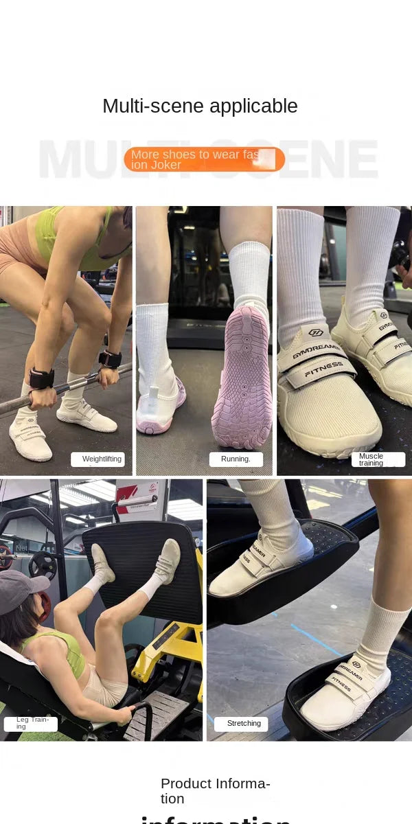 GYMOREAMER fitness hard pull squat shoes for men and women breathable non slip indoor yoga comprehensive training sports shoes