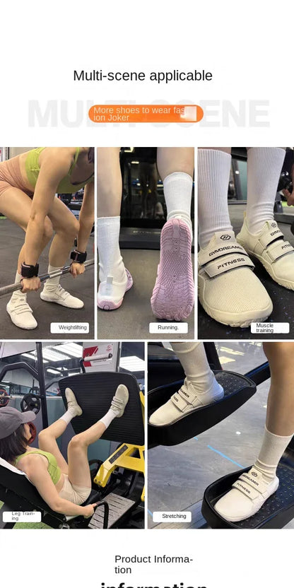 GYMOREAMER fitness hard pull squat shoes for men and women breathable non slip indoor yoga comprehensive training sports shoes